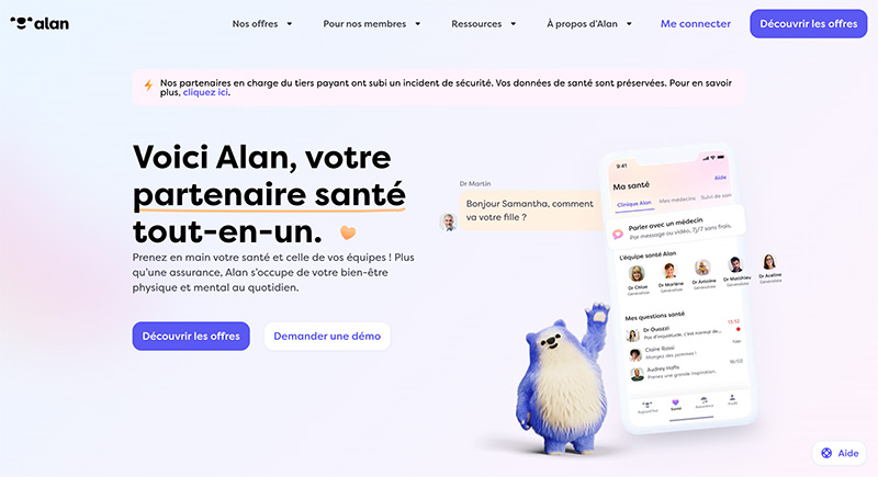 Alan home page in 2024