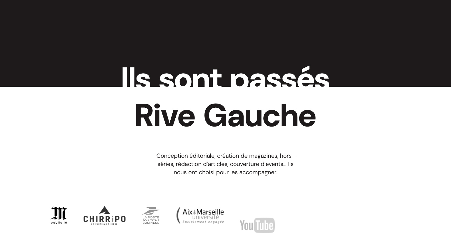 Ecran du site Rive Gauche Medias